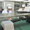 Công nhân làm việc trong một nhà máy ở Chiết Giang, Trung Quốc. (Ảnh: THX/TTXVN)