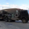 Đoàn xe quân sự Thổ Nhĩ Kỳ được triển khai tại tỉnh Hatay, giáp giới Syria ngày 14/1/2019. (Ảnh: THX/TTXVN)