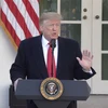 Tổng thống Mỹ Donald Trump phát biểu tại Nhà Trắng. (Ảnh: THX/TTXVN)