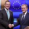 Chủ tịch Hội đồng châu Âu Donald Tusk (phải) và Thủ tướng Ireland Leo Varadkar. (Nguồn: Reuters)