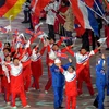 Đoàn vận động viên Triều Tiên tại lễ bế mạc Olympic PyeongChang, Hàn Quốc ngày 25/2/2018. (Nguồn: Yonhap/TTXVN)