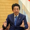 Thủ tướng Nhật Bản Shinzo Abe trả lời phỏng vấn của Tổng giám đốc TTXVN Nguyễn Đức Lợi, sáng 15/2/2019, tại Thủ đô Tokyo. (Ảnh: Thành Hữu/TTXVN)