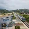 Toàn cảnh tuyến đường sắt Gyeongwon ở nhà ga Baengmagoji thuộc Cheorwon, gần khu vực phi quân sự giữa hai miền Triều Tiên . (Ảnh: AFP/TTXVN)
