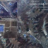 Hình ảnh do vệ tinh của công ty Digital Globe chụp vào ngày 22/2/2019 cho thấy hoạt động tại phóng Sanumdong của Triều Tiên. (Ảnh: WFSB/TTXVN)