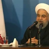 Tổng thống Iran Hassan Rouhani phát biểu trong chuyến thăm Iraq ngày 12/3. (Ảnh: AFP/TTXVN)