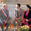 Chủ tịch Quốc hội Nguyễn Thị Kim Ngân gặp Thị trưởng thành phố Toulouse, Jean-Luc Moudenc. (Ảnh: Trọng Đức/TTXVN)