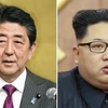 Thủ tướng Nhật Bản Shizo Abe (trái) và nhà lãnh đạo Triều Tiên Kim Jong-un. (Ảnh: Kyodo/TTXVN)