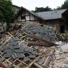 Nhiều ngôi nhà bị sập trong trận động đất ở huyện Trường Ninh, tỉnh Tứ Xuyên, Trung Quốc ngày 18/6. (Ảnh: THX/TTXVN)