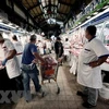 Một khu chợ ở Athens, Hy Lạp. (Ảnh: AFP/TTXVN)
