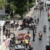 Cảnh sát phong tỏa hiện trường vụ nổ ở Bangkok, Thái Lan, ngày 2/8/2019. (Ảnh: AFP/TTXVN)