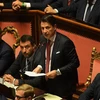 Thủ tướng Italy Giuseppe Conte (giữa) phát biểu tại phiên họp Thượng viện ở Rome, ngày 20/8/2019. (Ảnh: THX/TTXVN)