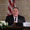 Ngoại trưởng Mỹ Mike Pompeo tại cuộc họp báo trong chuyến thăm Italy ngày 2/10. (Ảnh: AFP/TTXVN)