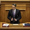 Thủ tướng Hy Lạp Kyriakos Mitsotakis phát biểu tại phiên họp Quốc hội ở thủ đô Athens. (Ảnh: THX/TTXVN)