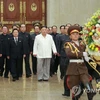 Chủ tịch Kim Jong-un đến viếng Cung Điện Mặt Trời Kumsusan ngày 10/10. (Nguồn: Yonhap)