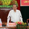 Phó Thủ tướng thường trực Trương Hòa Bình phát biểu tại buổi làm việc với lãnh đạo tỉnh Kon Tum, sáng 19/10. (Ảnh: Cao Nguyên/TTXVN)