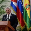 Chủ tịch Cuba Miguel Diaz-Canel phát biểu tại một hội nghị ở La Habana, Cuba. (Ảnh: AFP/TTXVN)