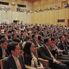 Gần 1.000 trí thức Việt Nam đang học tập và làm việc tại Nhật Bản tham dự diễn đàn. (Ảnh: Thành Hữu/TTXVN)