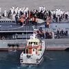 Tàu khu trục Neustrashimyy của Hải quân Nga neo đậu tại Chabahar trong cuộc tập trận hải quân chung Iran-Nga-Trung. (Nguồn: AFP)