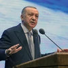Tổng thống Thổ Nhĩ Kỳ Recep Tayyip Erdogan phát biểu tại một hội nghị ở Ankara ngày 16/1/2020. (Ảnh: THX/TTXVN)