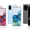 Mẫu điện thoại Galaxy S20 (trái), Galaxy S20 Plus (giữa) và Galaxy S20 Ultra của Samsung. (Ảnh: Yonhap/TTXVN)