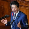 Thủ tướng Nhật Bản Shinzo Abe phát biểu tại một phiên họp Quốc hội ở Tokyo. (Ảnh: AFP/TTXVN)