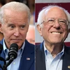 Cựu Phó Tổng thống Mỹ Joe Biden (trái) và ứng viên tranh cử tự do, Thượng nghị sỹ Bernie Sanders. (Ảnh: AFP/TTXVN)