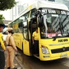 [Photo] Công an Hà Nội kiểm soát xe khách để phòng, chống dịch 