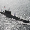 Tàu ngầm của hải quân Iran tham gia huấn luyện tại Vịnh Oman, ngày 22/2/2020. (Ảnh: AFP/TTXVN)
