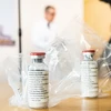 Thuốc Remdesivir được giới thiệu tại cuộc họp báo ở Hamburg, Đức, ngày 8/4/2020. (Ảnh: AFP/TTXVN)