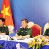 Trung tướng Vũ Chiến Thắng, Cục trưởng Cục Đối ngoại, Bộ Quốc phòng Việt Nam, Trưởng ADSOM WG Việt Nam chủ trì hội nghị. (Ảnh: Dương Giang/TTXVN)