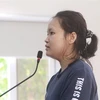 Bị cáo Phạm Thị Thiên Hà tại phiên tòa. (Ảnh: Huyền Trang/TTXVN)