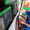 Nhân viên bơm xăng cho phương tiện tại một trạm xăng ở Hà Bắc, Trung Quốc. (Ảnh: THX/TTXVN)