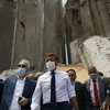 Tổng thống Pháp Emmanuel Macron tại Beirut. (Nguồn: AP)