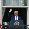 Tổng thống Mỹ Donald Trump phát biểu trước những người ủng hộ tại Nhà Trắng ở Washington, DC ngày 10/10/2020. (Ảnh: AFP/TTXVN)