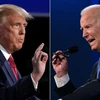 Tổng thống Mỹ Donald Trump (trái) và ứng viên Tổng thống của đảng Dân chủ Joe Biden tại vòng tranh luận trực tiếp cuối cùng ở thành phố Nashville, bang Tennesse. (Ảnh: AFP/TTXVN)