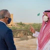 Thái tử Saudi Arabia Mohammed bin Salman và Thủ tướng Iraq Mustafa Al-Kadhimi. (Nguồn: Reuters)