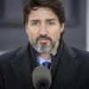 Thủ tướng Canada Justin Trudeau tại cuộc họp báo ở Ottawa. (Ảnh: AFP/TTXVN)