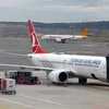 Máy bay Boeing 737 Max tại sân bay Istanbul, Thổ Nhĩ Kỳ. (Ảnh: DHA/TTXVN)