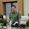 Thiếu tướng Lê Minh Mạnh, Phó Cục trưởng Cục An ninh mạng và Phòng chống tội phạm ứng dụng Công nghệ cao, Bộ Công an trả lời báo chí. (Ảnh: VOV)