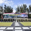 Binh sỹ quân đội Indonesia và quân đội Mỹ tham gia cuộc tập trận chung mang tên “Lá chắn Garuda” tại Kalimantan, Indonesia, ngày 4/8. (Ảnh: AFP/TTXVN)