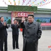 Nhà lãnh đạo Triều Tiên Kim Jong-un tới điểm bỏ phiếu trong cuộc bầu cử địa phương ở tỉnh Nam Hamgyong, ngày 26/11/2023. (Ảnh: KCNA/TTXVN)