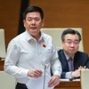 Bộ trưởng Bộ Công Thương Nguyễn Hồng Diên trả lời chất vấn. (Ảnh: CTV/Vietnam+)