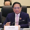 Thủ tướng Phạm Minh Chính phát biểu tại Phiên họp chính Hội nghị Cấp cao Kỷ niệm 50 năm quan hệ ASEAN-Nhật Bản. (Ảnh: Dương Giang/TTXVN)