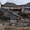 Cảnh đổ nát tại thành phố Wajima, tỉnh Ishikawa sau động đất. (Nguồn; AFP/TTXVN)