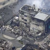 Cảnh tàn phá tại thành phố Wajima, tỉnh Ishikawa sau động đất. (Ảnh: Kyodo/TTXVN)