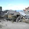 Các tòa nhà bị phá hủy sau cuộc không kích của Israel tại Naqoura, Liban ngày 4/1/2024. (Ảnh: THX/TTXVN)