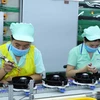 Sản xuất các loại loa tại nhà máy của Công ty Điện tử Foster (Bắc Ninh), tại Khu Công nghiệp Đô thị và Dịch vụ VSIP Bắc Ninh. (Ảnh: Thống Nhất/TTXVN)