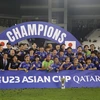 Phút đăng quang vô địch U23 châu Á 2024 của tuyển U23 Nhật Bản tại Doha, Qatar ngày 3/5/2024. (Ảnh: AFP/TTXVN)