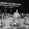 Trong diễn văn khai mạc tại Đại hội lần thứ 3 của Đảng, Chủ tịch Hồ Chí Minh nêu rõ: "Đại hội lần thứ hai là đại hội kháng chiến. Đại hội lần này là đại hội xây dựng chủ nghĩa xã hội ở miền Bắc và đấu tranh hòa bình thống nhất nước nhà", ngày 5/9/1960. (Ảnh: TTXVN)
