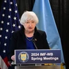Bộ trưởng Tài chính Mỹ Janet Yellen phát biểu tại Washington, DC, Mỹ, ngày 17/4. (Ảnh: AFP/TTXVN)